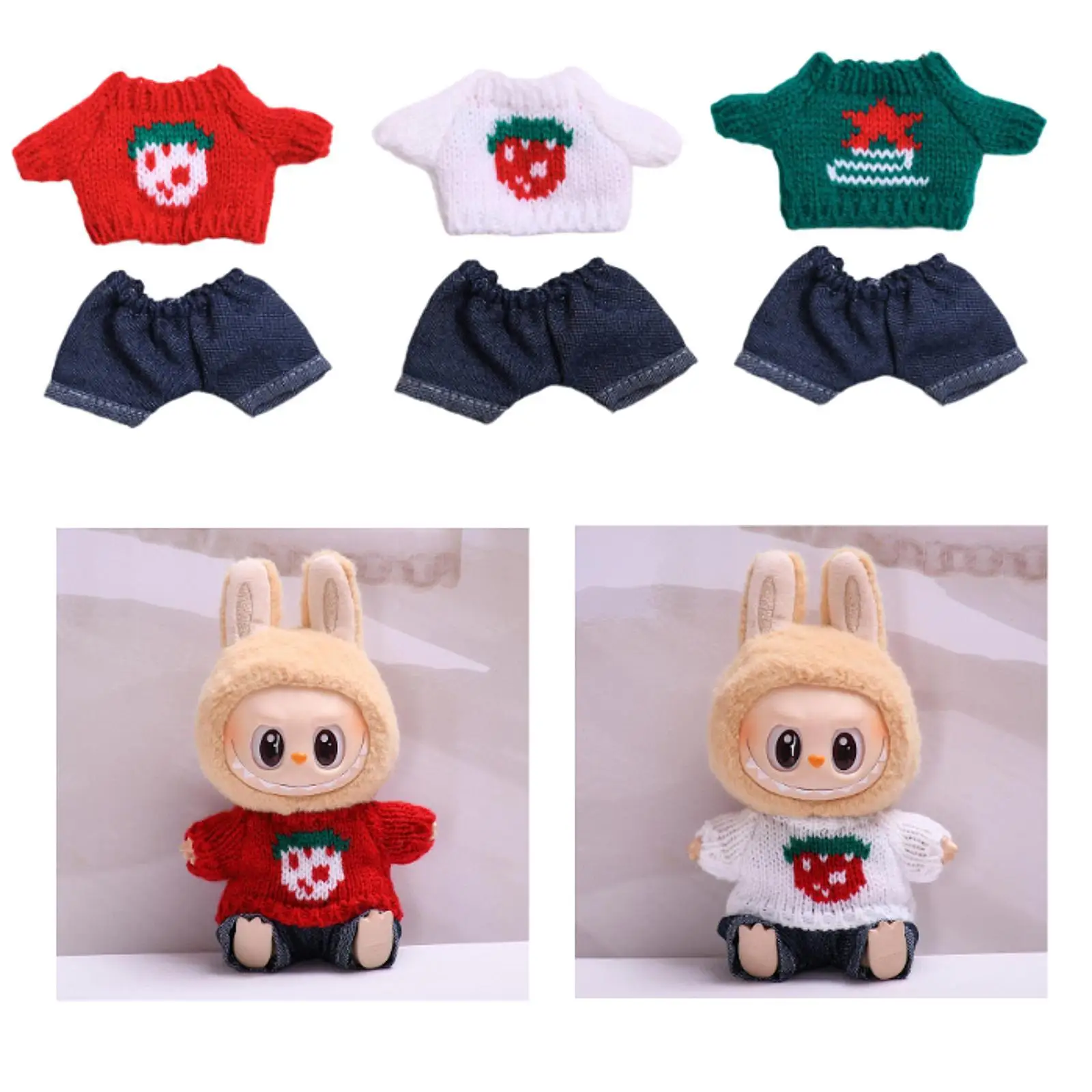 

15cm -17cm Doll Apparel with Sweater And Jeans for Stuffed Animals