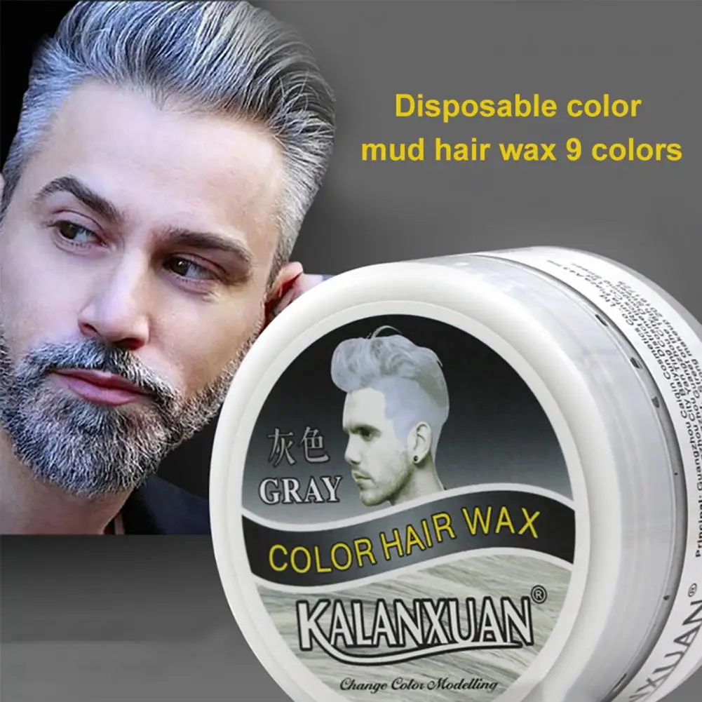 WAX warna ผมชั่วคราวสำหรับผู้ชายโคลนแบบใช้ครั้งเดียวครีมย้อมผมเจลสำหรับทำสีผมสีเงินเทา120กรัม9สี