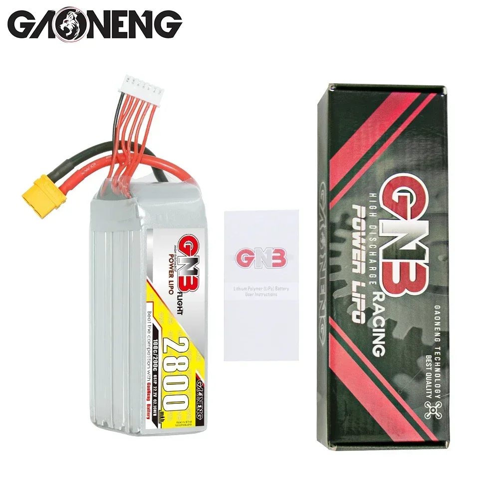 GAONENG GNB Max 200C 2800mAh 100C 3S/4S/6S 11.1V/14.8V/22.2V Lipo Battery With XT60 Connector For FPV Drone RC Helicopter Parts