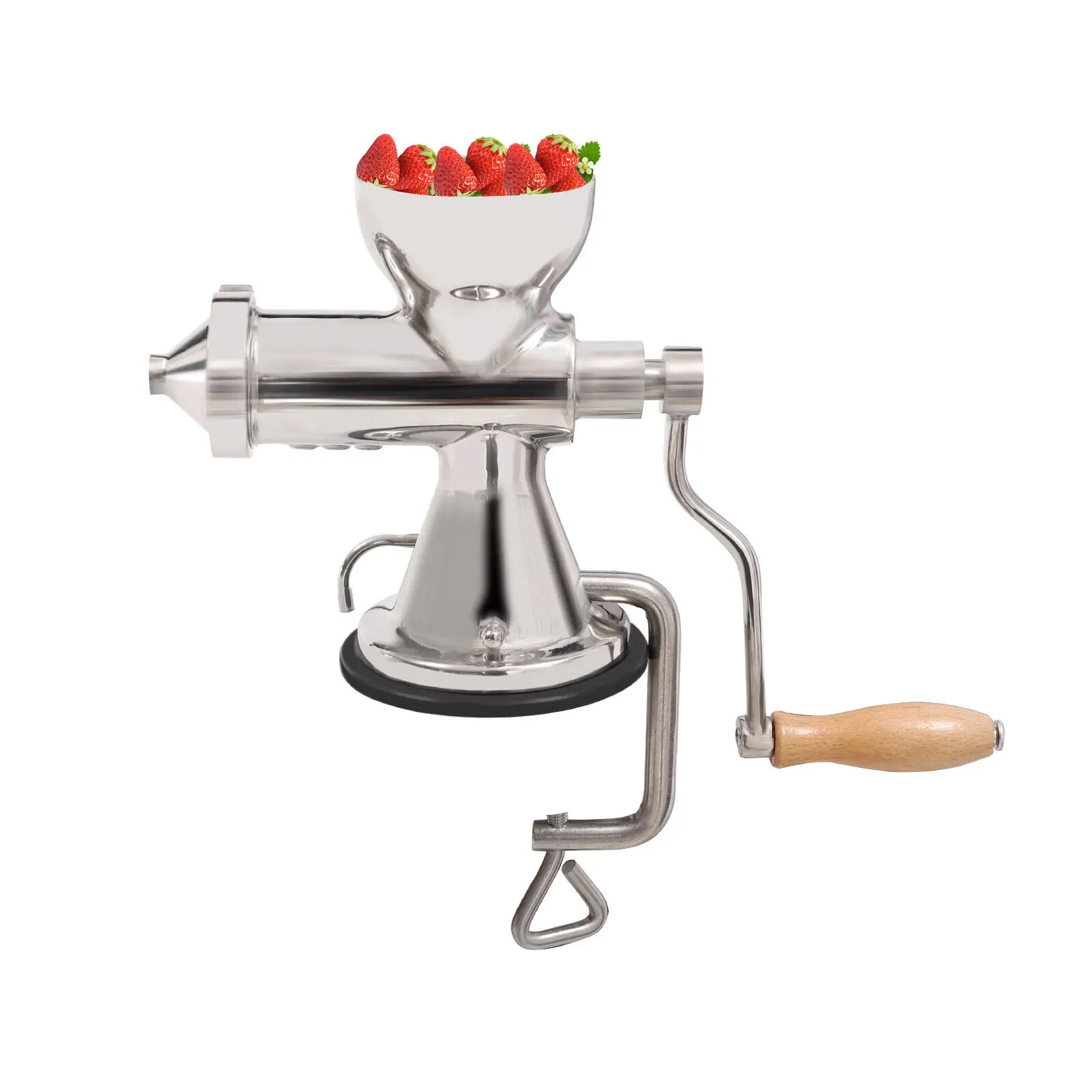 MANUAL HAND CRANK JUICER SUCTION CUP BASE FOR FRUITS VEGETABLE CLAMPED ON TABLE