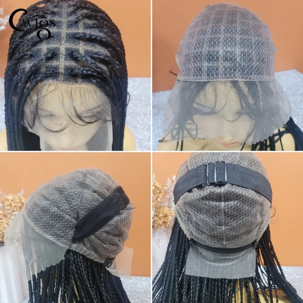 CWIGS-peruca sintética de renda completa para mulheres negras, tranças de cornrow, cabelo de bebê, sem cola, moda, 36"