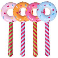 4pcs 85cm Inflatable Donut Lollipops Sticks Toys Sweet Doughnuts Balloon Pool Birthday Party Atmosphere Props For Kids