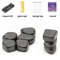 Polished Black Lodestone Multi-functional Magnet Block for Stress Relief & Entertainment - Magnetic Therapy Fridge Magnets