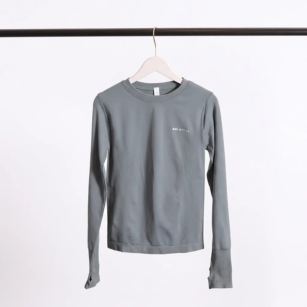 Women's Fitness Seamless T-shirt Long Sleeve Sports Top Yoga Gym Shirts Training Running Shirt Activewear for Workout T-shirt image 5