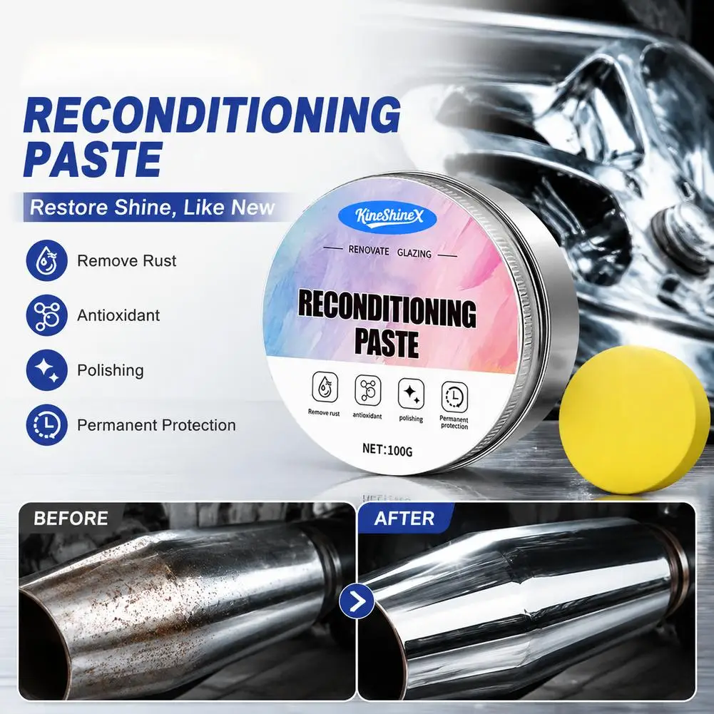 Repair Paste for Automotive Chrome Components, Specifically Designed to Restore Oxidized Chrome Trim and Badges, Comes with a Sp