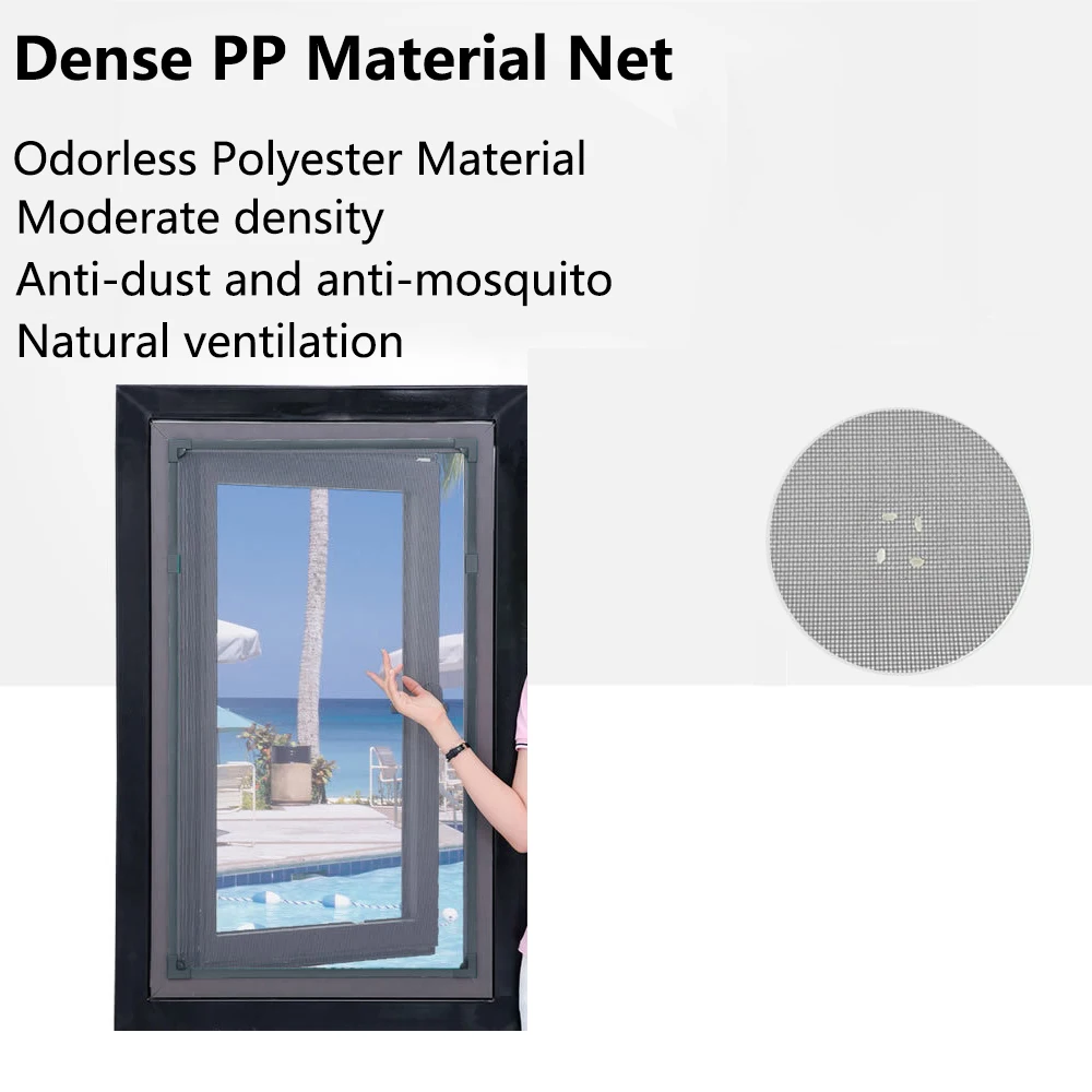 Magnetic Window Screen Mesh Adjustable Invisible Window Screen Net Anti-Mosquito Insect  Removable Washable 12 Sizes Optional