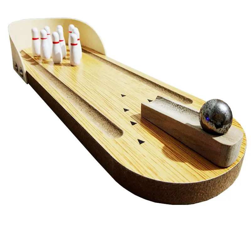 Children's Puzzle Wooden Toys Mini Bowling Parent-child Interactive Tabletop Bowling Game for Infants and Young Children