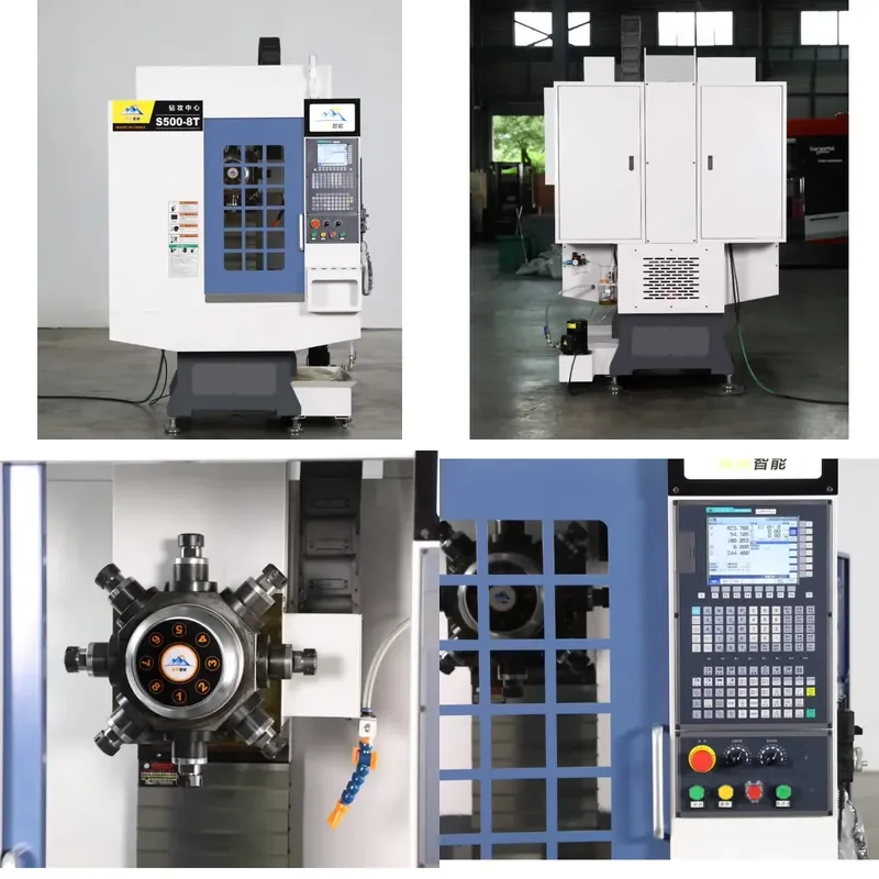 8-Axis Vertical CNC Machining Center 220V Milling Boring Drilling Tapping Machine for Metal Processing Pump Bearing PLC Core