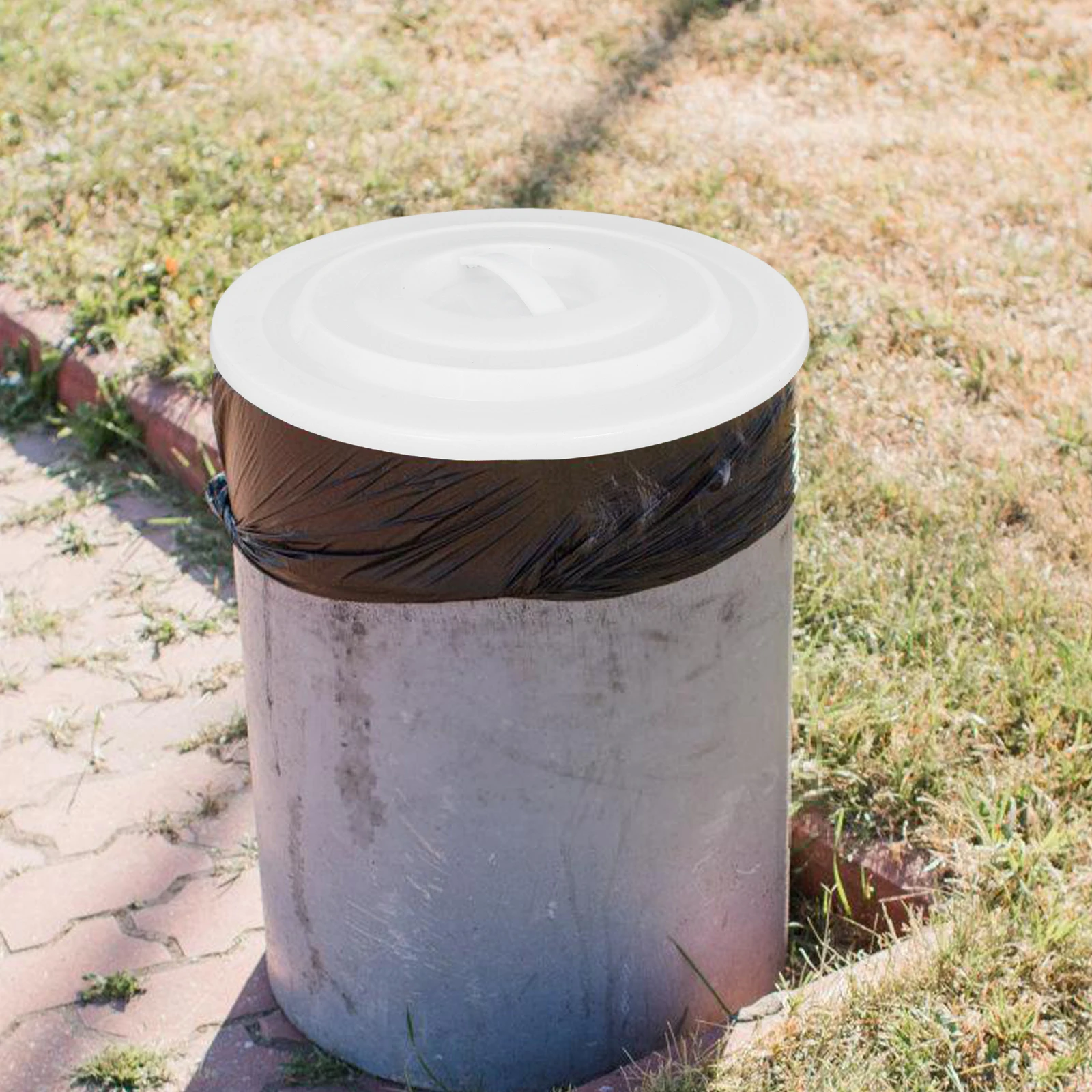 

Trash Can Lid 40cm Replacement Outdoor Recycling Bin Covers Garbage Parts Water Bucket Large Capacity Tight Seal Stylish