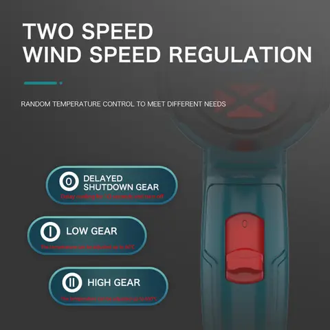 220V EU-kontakt Industriell värmepistol Hårtork Konstruktion 2000W elektrisk varmluftspistol Lufttork för lödning Termisk fläkt 6 best sales hårtork för byggbranschen - №4
