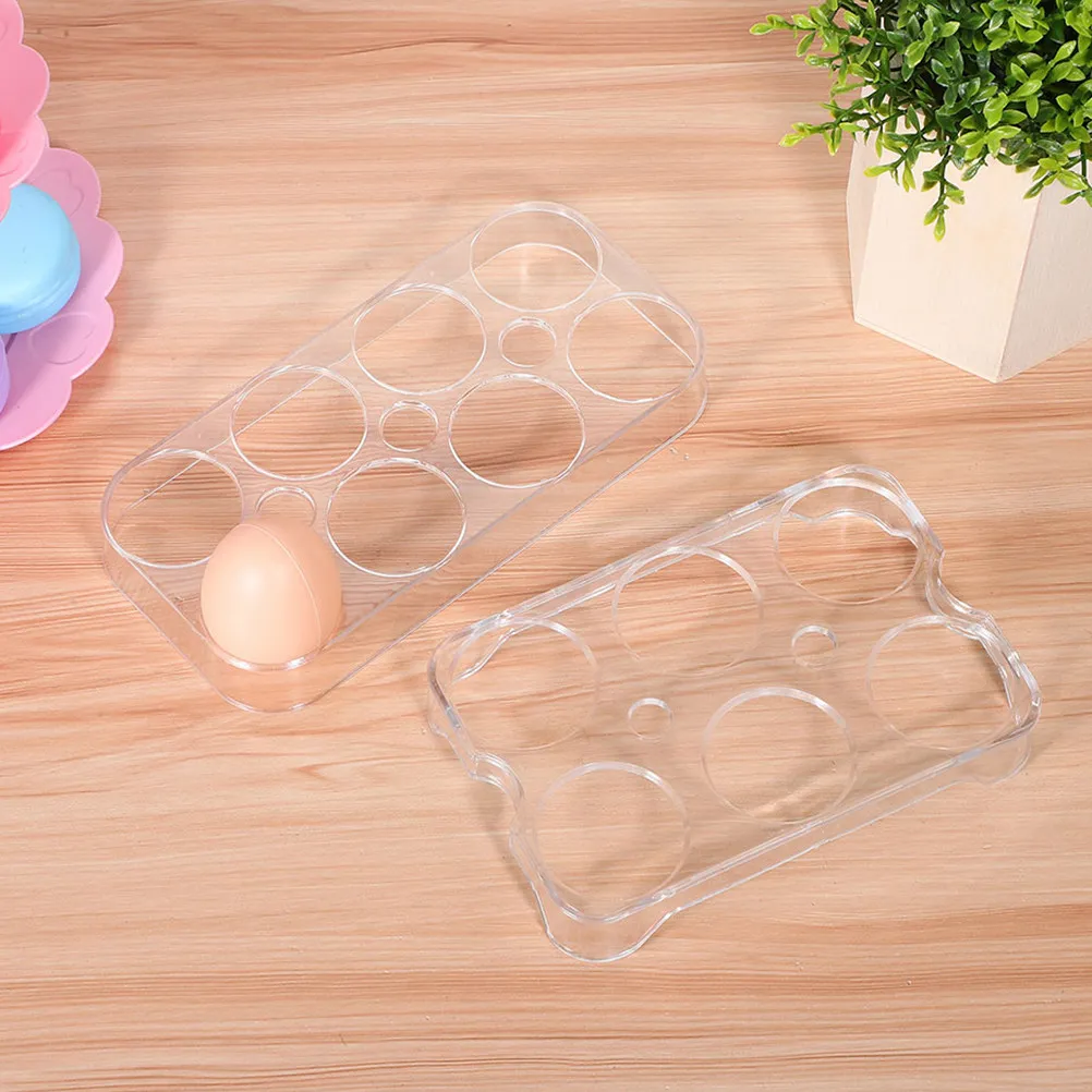 2Pcs Clear Plastic Egg Rack Tray for Fridge Side Door 6 Or 8 Slot Eggs Organizer Fresh Egg Storage Container Kitchen