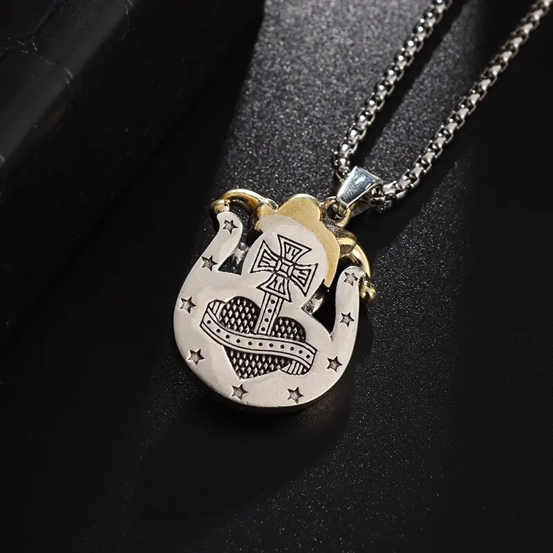 Chic Retro Circus Clown Pendant Necklace for Men Wearing Hip Hop Rock Trend Street Jewelry Wholesale