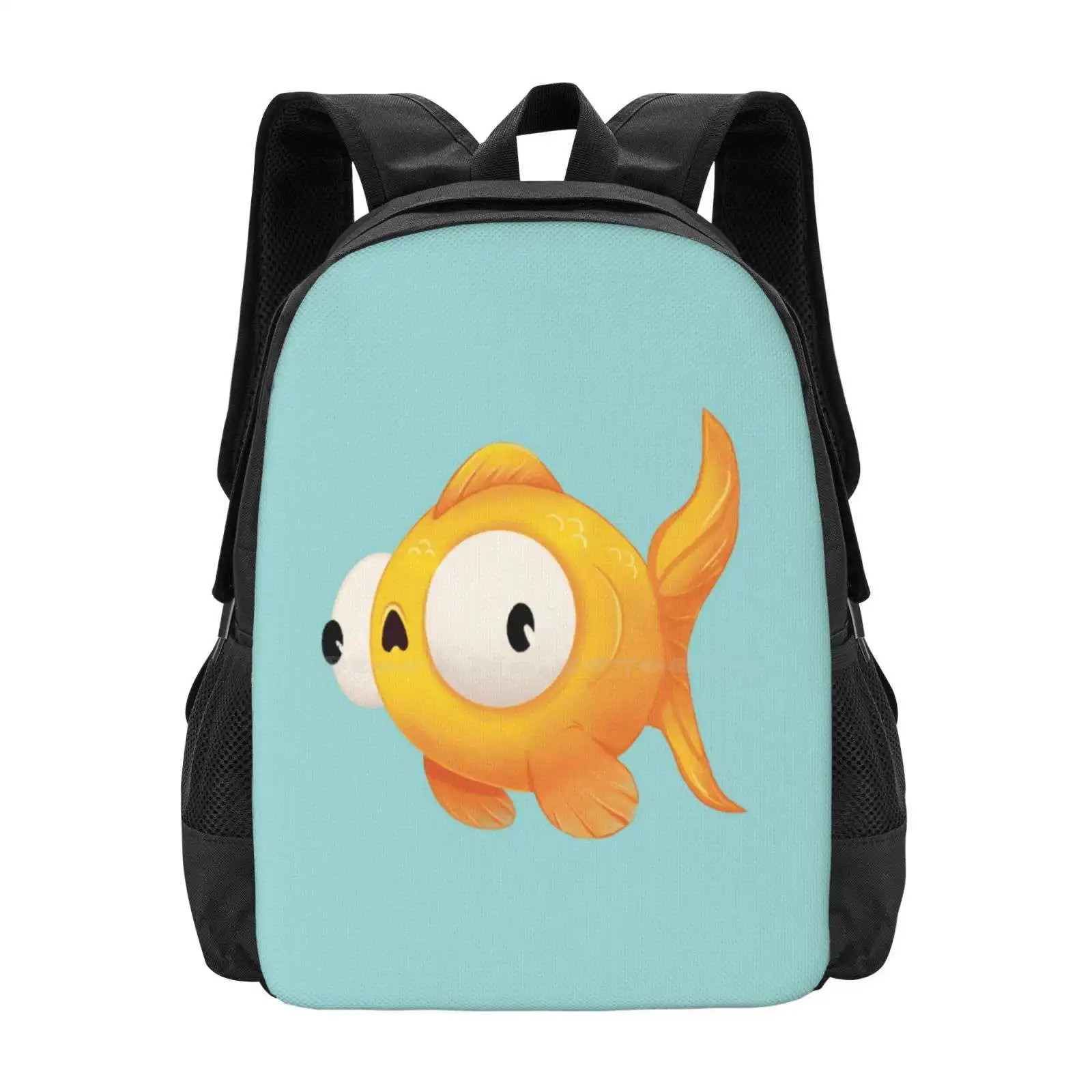 Gold Fish Hot Sale Schoolbag Backpack Fashion Bags Fish Yellow Funny With Big Eyes Cute