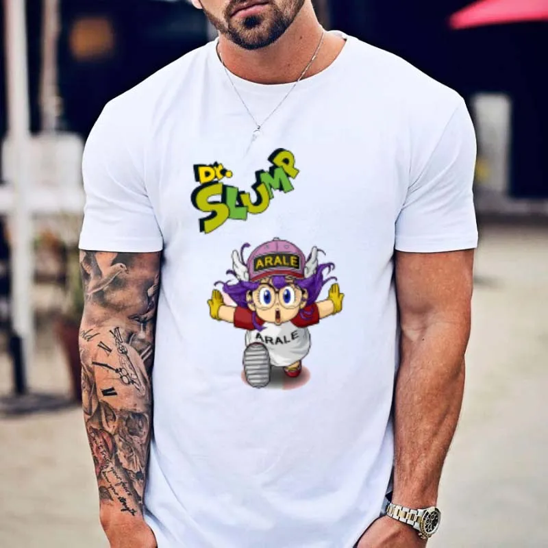 Fashion Arale T-shirt Printed Dr Slump Anime Cotton Dr Slump Toriyama Anime Manga 80s90s Cute Robot T-Shirt Women men Clothing