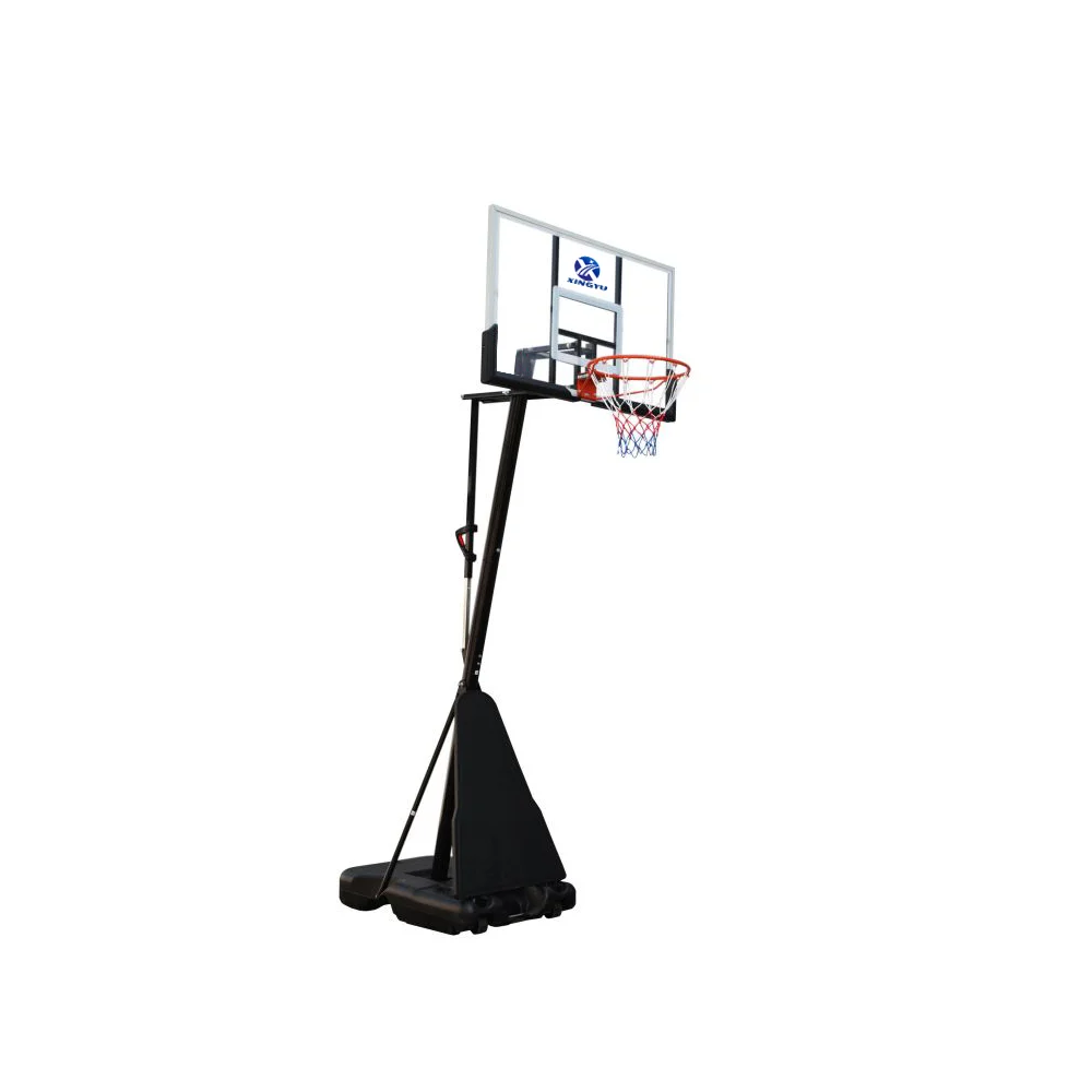 Supporto per canestro da basket regolabile portatile con tabellone in PE per interni ed esterni professionale di nuovo arrivo con struttura in metallo