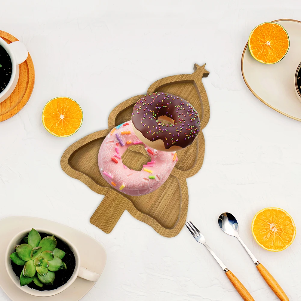 طبق عيد الميلاد الخشبي الحلوى وجبة خفيفة الحلوى طبق تقديم شجرة عيد الميلاد صينية لوحة للأغذية المقبلات الحلويات وجبات خفيفة السوشي #1