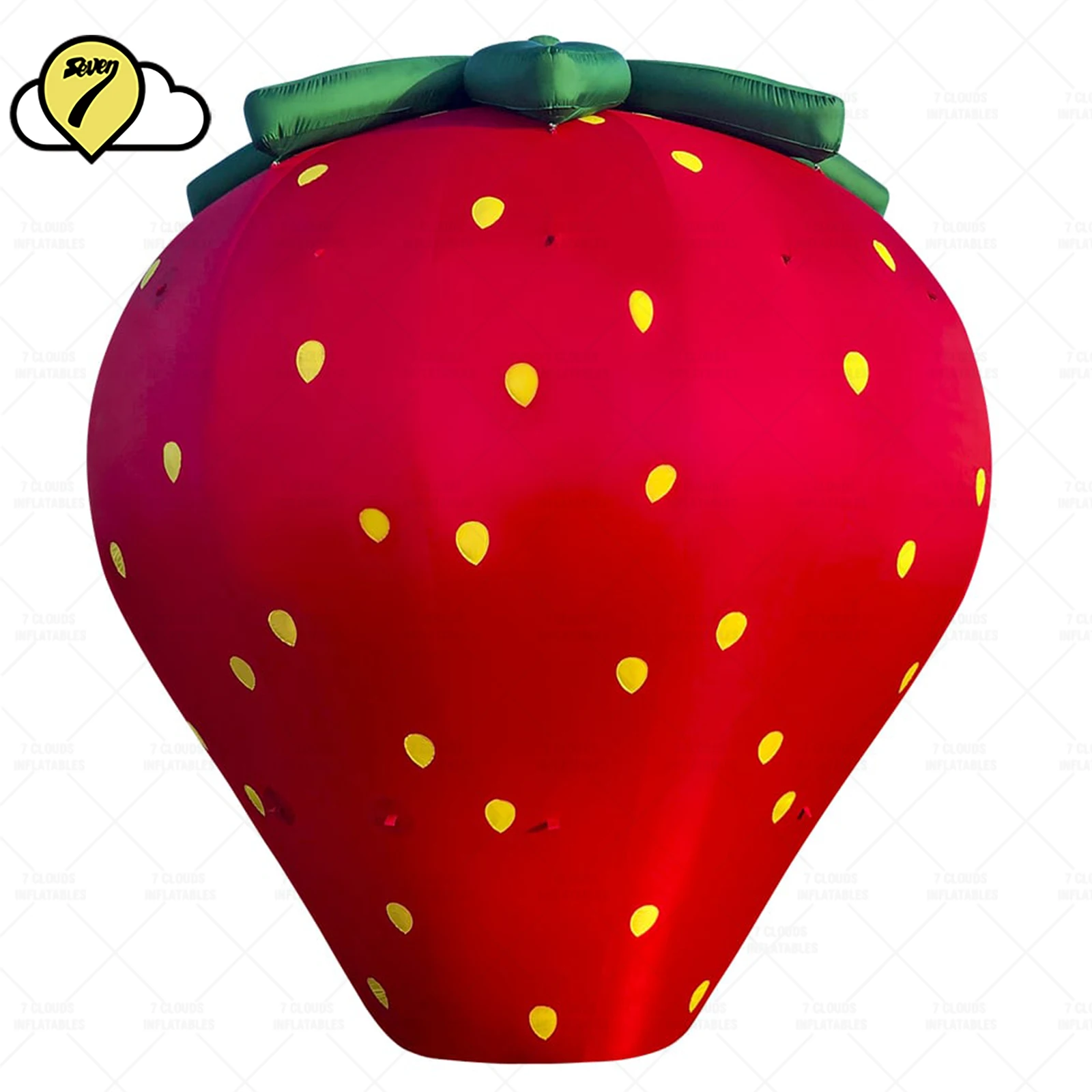 Customized 2 M Length Inflatable Strawberry Model For Event / Giant fruit Balloons Toys For Yard Birthday Celebration Decoration