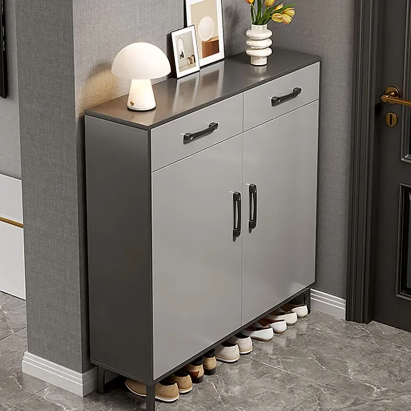 

Boots Storage Shoes Rack Multi Layer Nordic Shelf Living Room Shoe Cabinet Mobile Ultra Thin Organizador De Zapatos Furniture