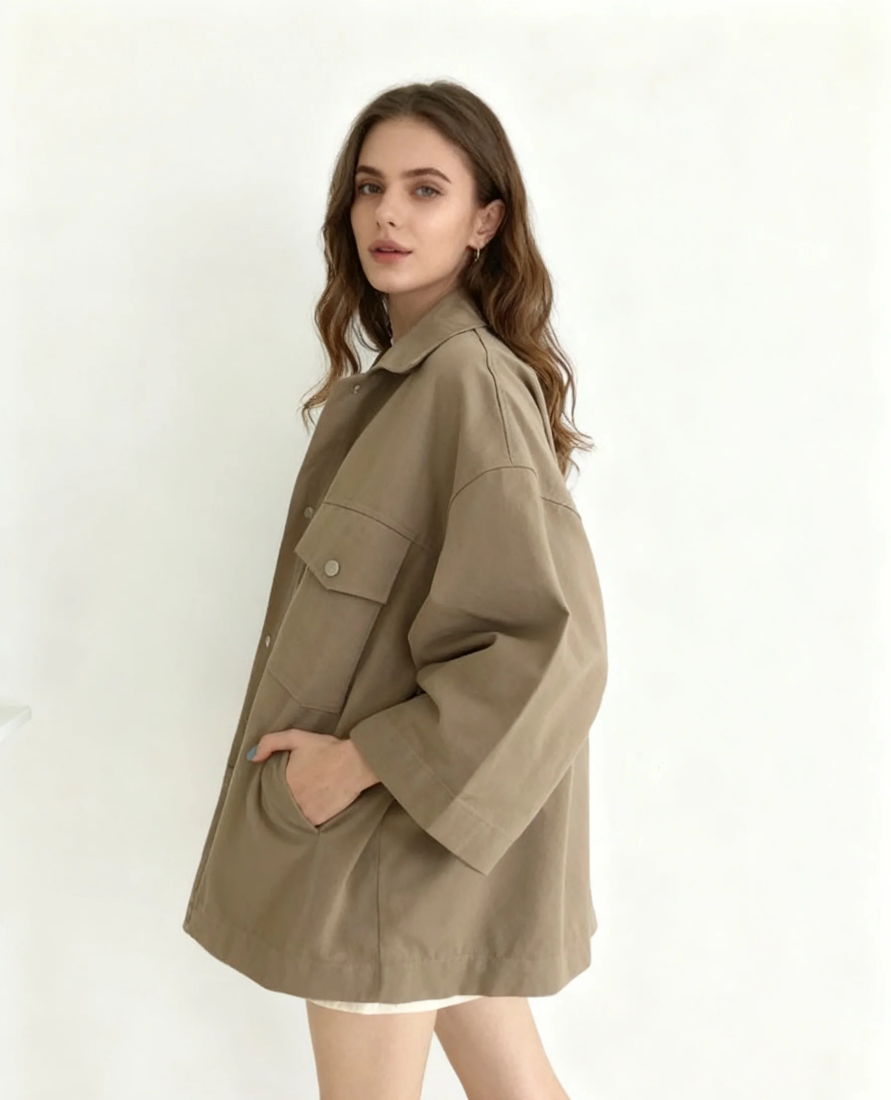 

Biker Jackets Womens Jacket Non Leather Spring Cotton-Padded Canvas Comfortable Comfy Softshell Skin-Friendly Breathable Fashion