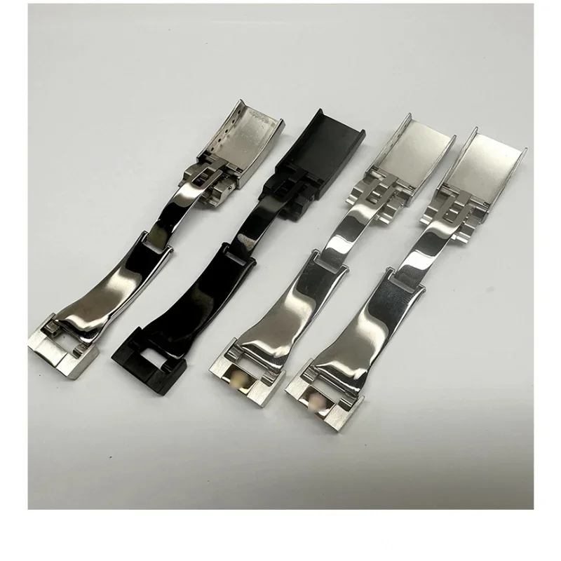 ل رولكس الغواصة أويسترفلكس دايتونا GMT حزام (استيك) ساعة حزام نشر المشبك 9 مللي متر 16 مللي متر الفولاذ المقاوم للصدأ للطي مشبك الإنزلاق قفل