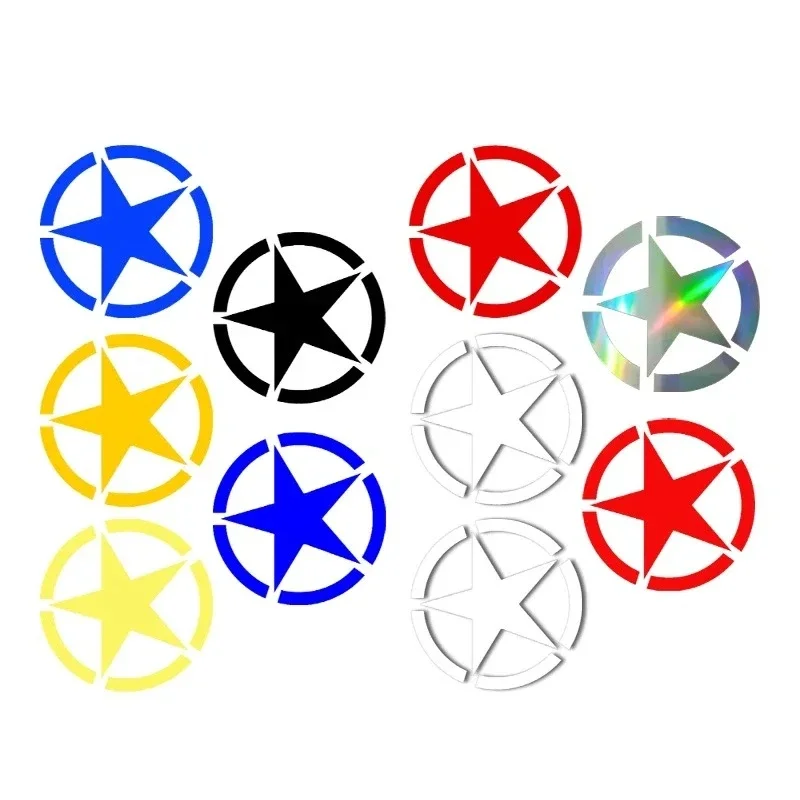 

1Pc Motorcycle Five-pointed Star Reflective Stickers Waterproof Car Body Fender Bumper Decals Creative Fuel Tank Sticker 6*6cm