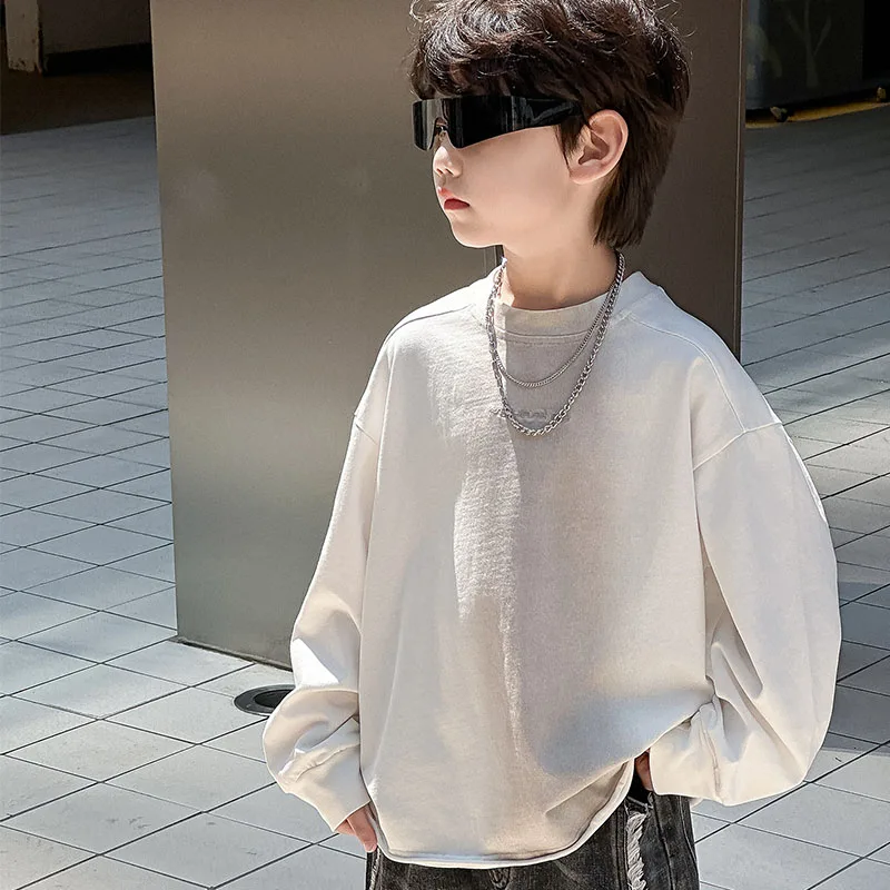 

Teen Boy Hoodies Fall New 2025 Back To School Kids Sweatshirt 2 3 4 5 6 7 8 9 10 11 12 13 Years Loose Cool White Clothes Boys