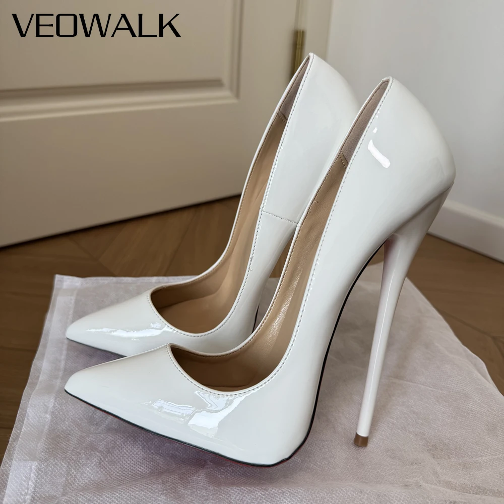 

16cm Super High Stiletto Heels Pointed Toe White Pumps Perfect for Model Runway,Photoshoot Crossdress Party Unisex Black Fashion