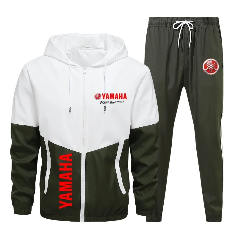 

2025 men's Yamaha casual suit, autumn men's jacket suit, sports motorcycle trendy, cool, fashionable, trendy brand men's wear