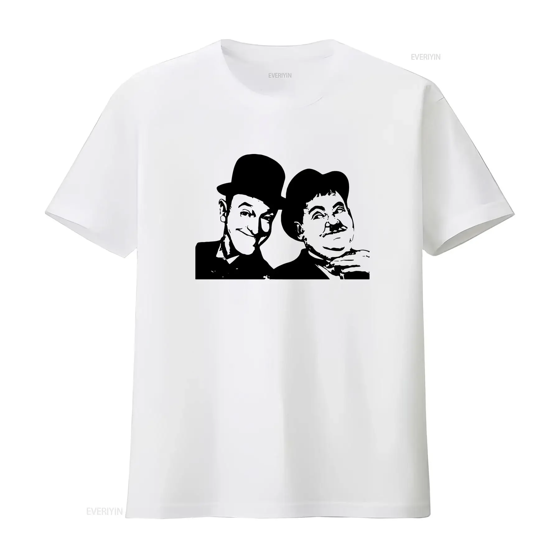 Laurel n Hardy Face Vector Funny Movie Retro Friend Happy T Shirt New vintage Washed Stretched Slightly designer clothes Casual