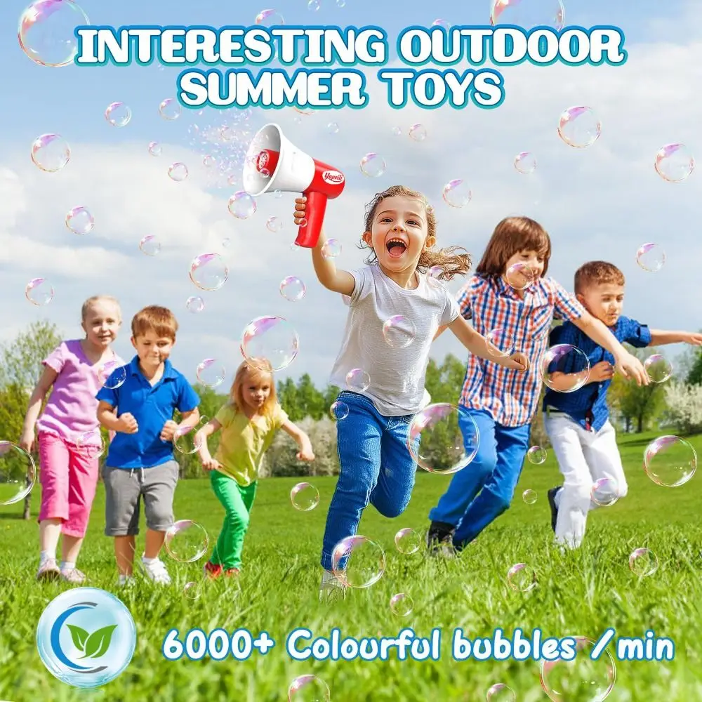 Automatyczna maszyna do robienia baniek mydlanych 2w1 w kształcie rogu z oświetleniem LED i muzyką, zabawka wielofunkcyjna, prezent, mikrofon do robienia baniek.