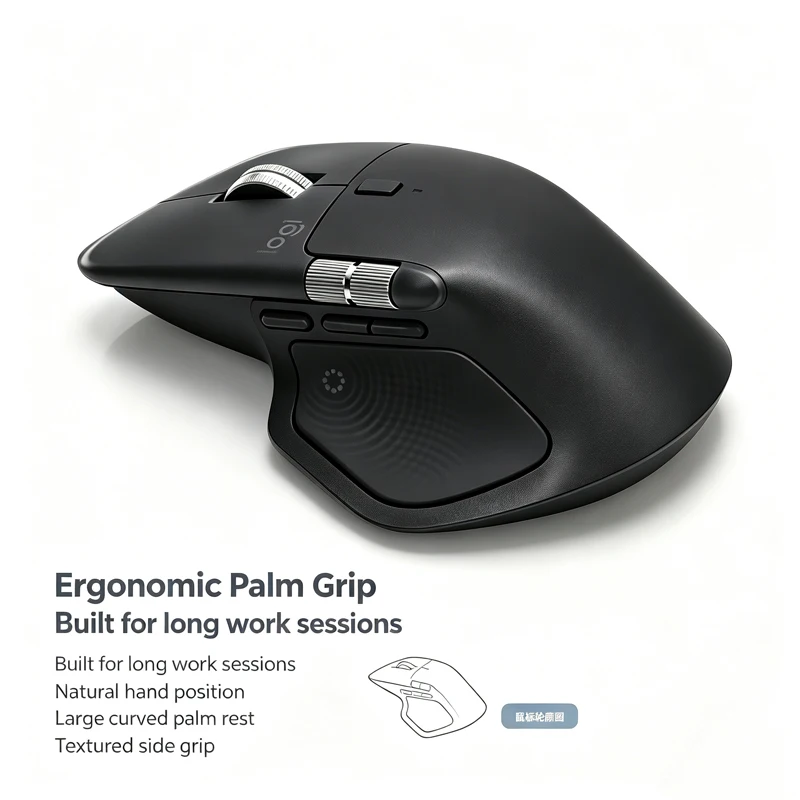Logitech MX Master 4 Wireless Mouse Bluetooth Ergonomic Office Mice High Precision Scroll Wheel For PC Laptop Mac