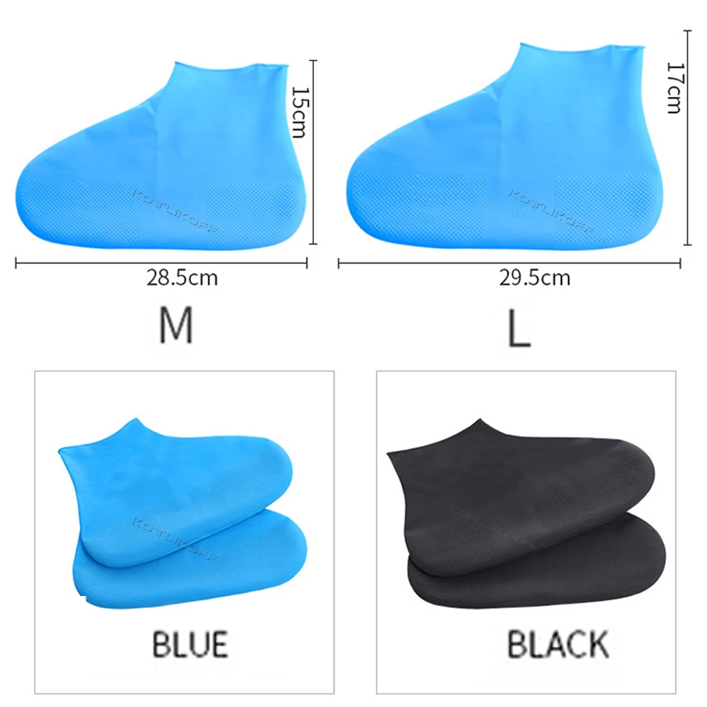 Reusable Latex Waterproof Rain Shoes Covers Slip-resistant Rubber Thicken Rain Boot Overshoes Anti-slip Boot Protector Covers