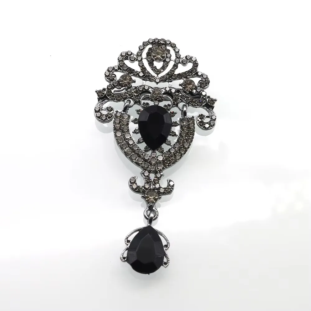 2Pcs/Lot95 * 50mm New Diamond Set Retro Gun Black Alloy Broch DIY Jewelry Accessories Clothing