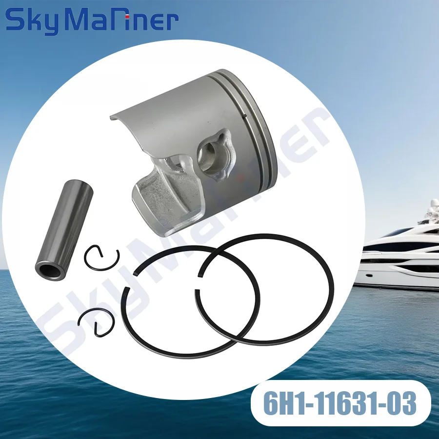 

Piston Set (Std) 6H1-11631-03 for Yamaha Outboard Motor 2-stroke 75HP 80HP 85HP 90HP 688-11604-A0 6H1-11631 Pston Ring
