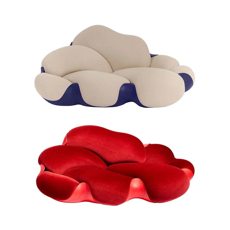 

Designer special-shaped fiberglass cloud fabric sofa splicing simple living room small apartment model room hotel dismantling