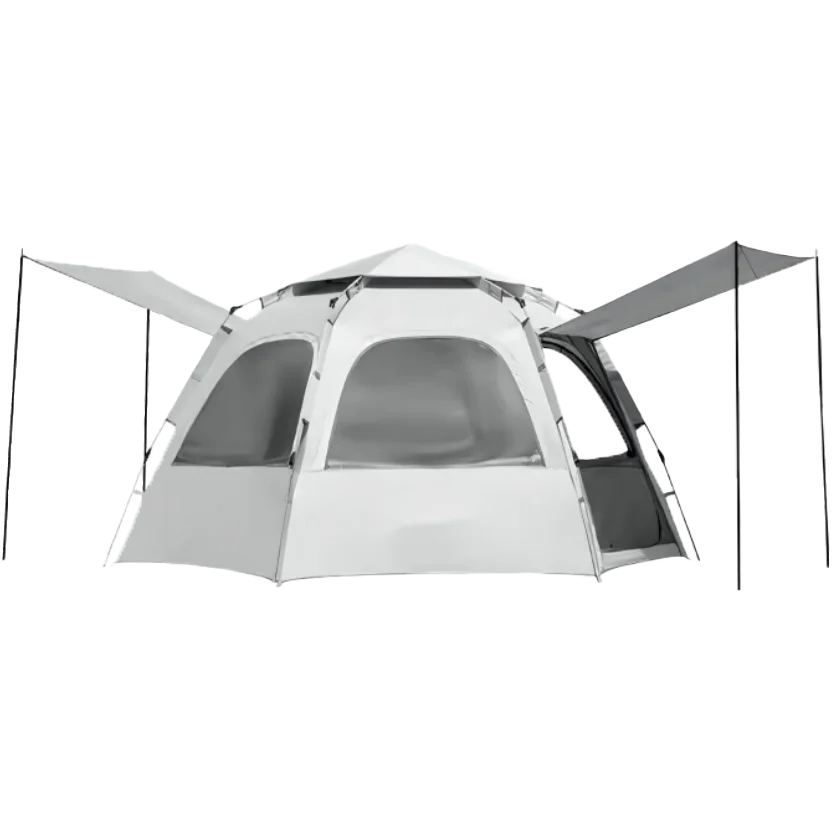 PAKICETUS Pop-Up-Zelte für Camping, wasserdichte, tragbare, winddichte Zelte für 4 Personen, Familienzelt mit Oberlicht und 2 Türen mit Stangen