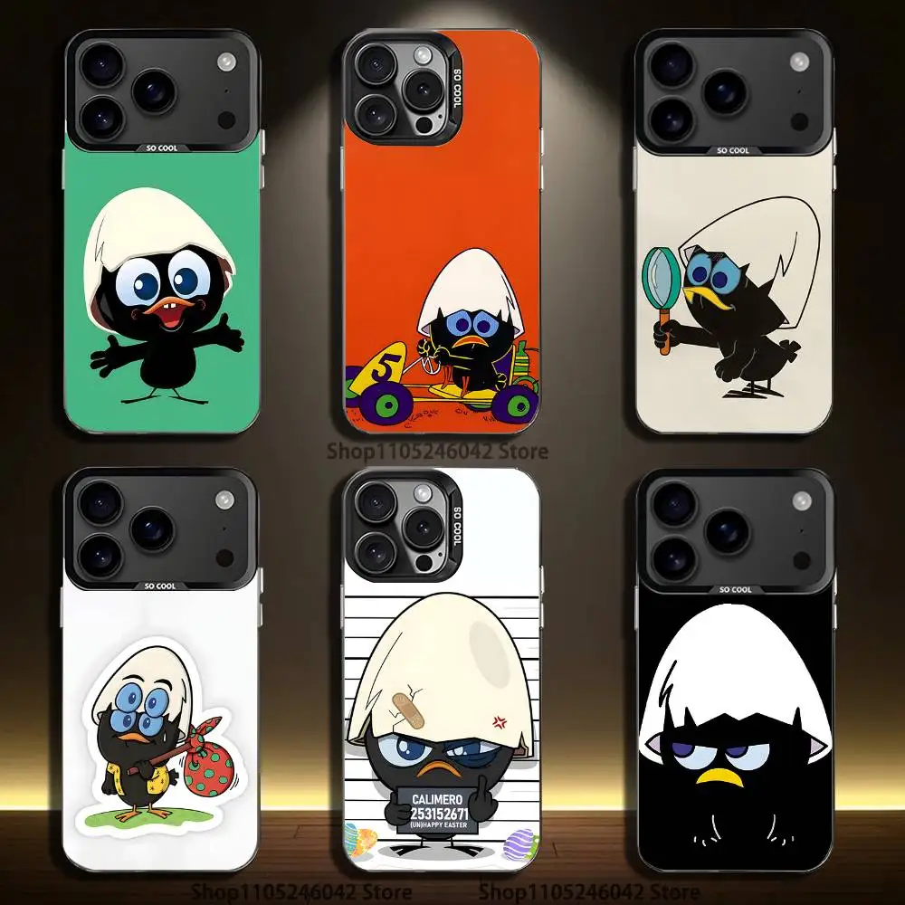 

Cute Calimero For Black Candy Matte Cover iPhone 17,16,15,14,13,12,11,Mini,Pro,E,SE4,XS,MAX