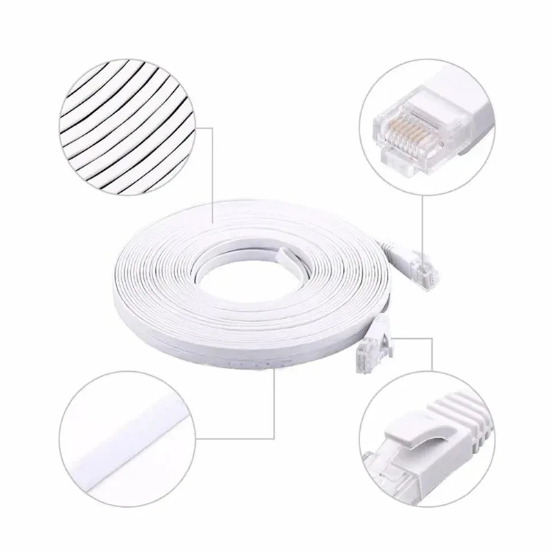 كابل إيثرنت Cat 6 سلك شبكة LAN، إنترنت، كابل الشبكة - يدعم كابل شبكة Cat6 القياسي جيجابت عالي السرعة