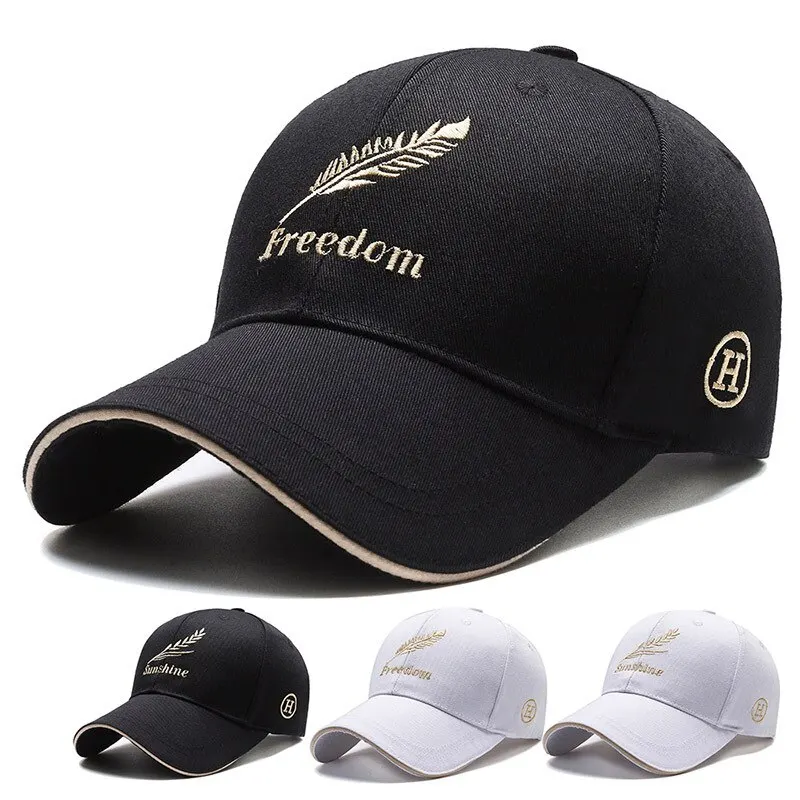 Spring New Baseball Cap Men'S Wheat Ear Embroidered Baseball Cap Women'S Polyester Cotton Tide Shade Sunscreen Cap