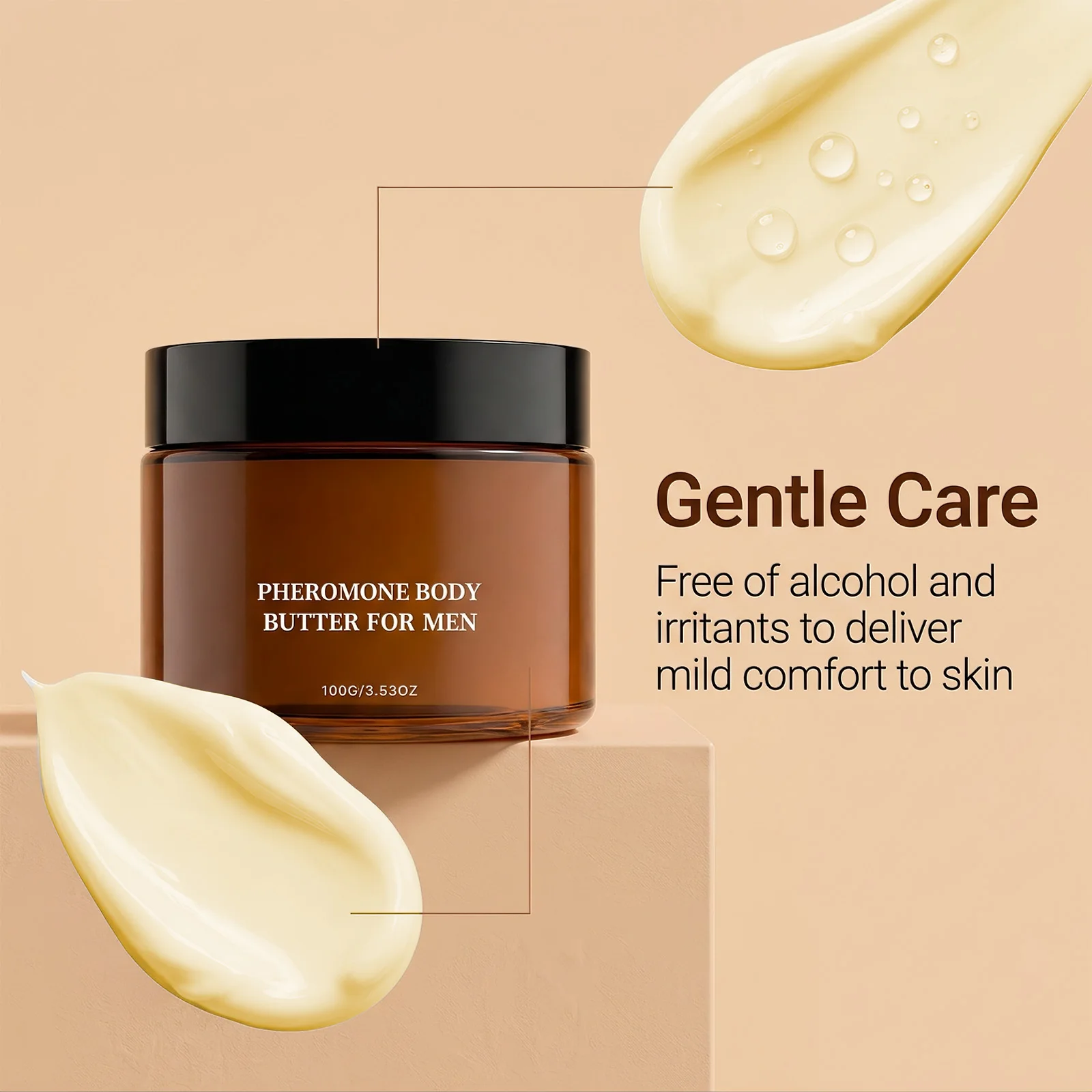 Pheromone Body Butter For Men Moisturizing Cream Gentle Soothe Dryness Enhance Skin Softness Long Lasting Hydrate Fast Absorbing - view 3