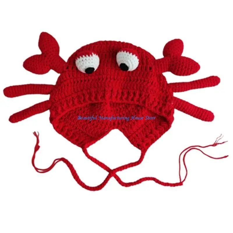 

E56A Girl Y2K-theme Party Hat Knitted Hat Balaclava-hat Thicken Handwoven Hat