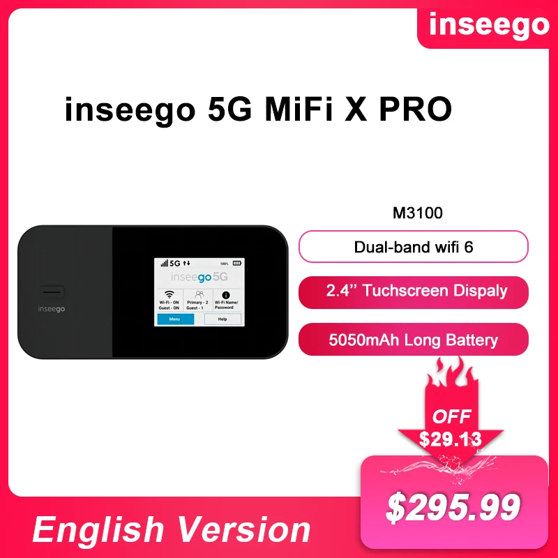 

Inseego MiFi X PRO 5G M3100 Portable Wireless WiFi Dual-band Mobile Network Pocket Hotspot With Sim Card Slot RJ45 Ethernet port