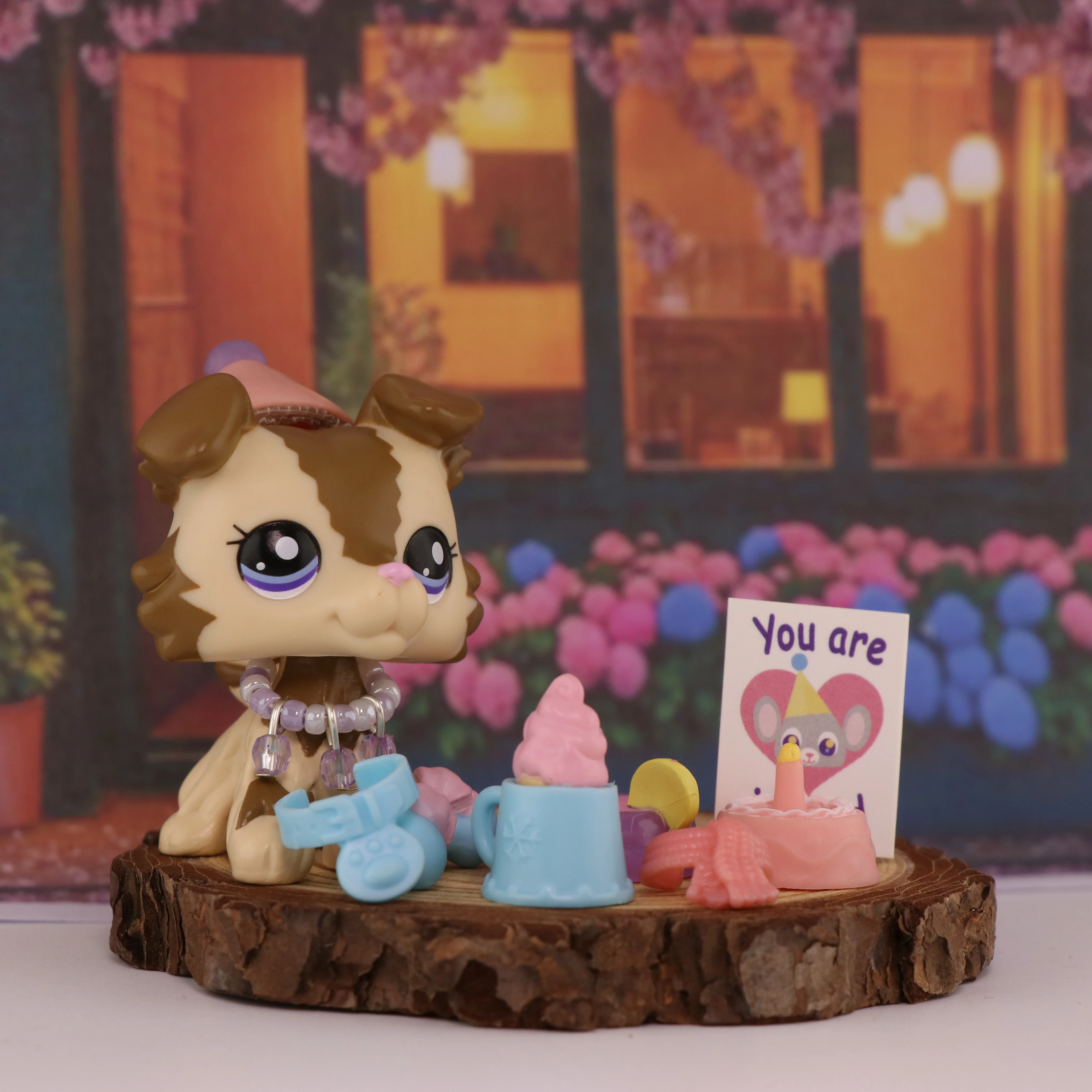 

LPS Minilpsshop Pet Shop Bobble Head Cute Toy Collie And Accessories Children's Gift for Boy and Girl Collectible Ornaments