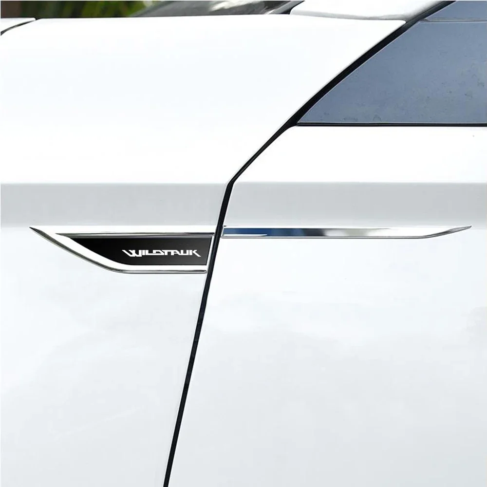 2X Car Body Fender Side Metal Chrome Zinc Alloy Knife Side Emblem Decals 3D Sticker For Ford Ranger Wildtrak Styling Accessories