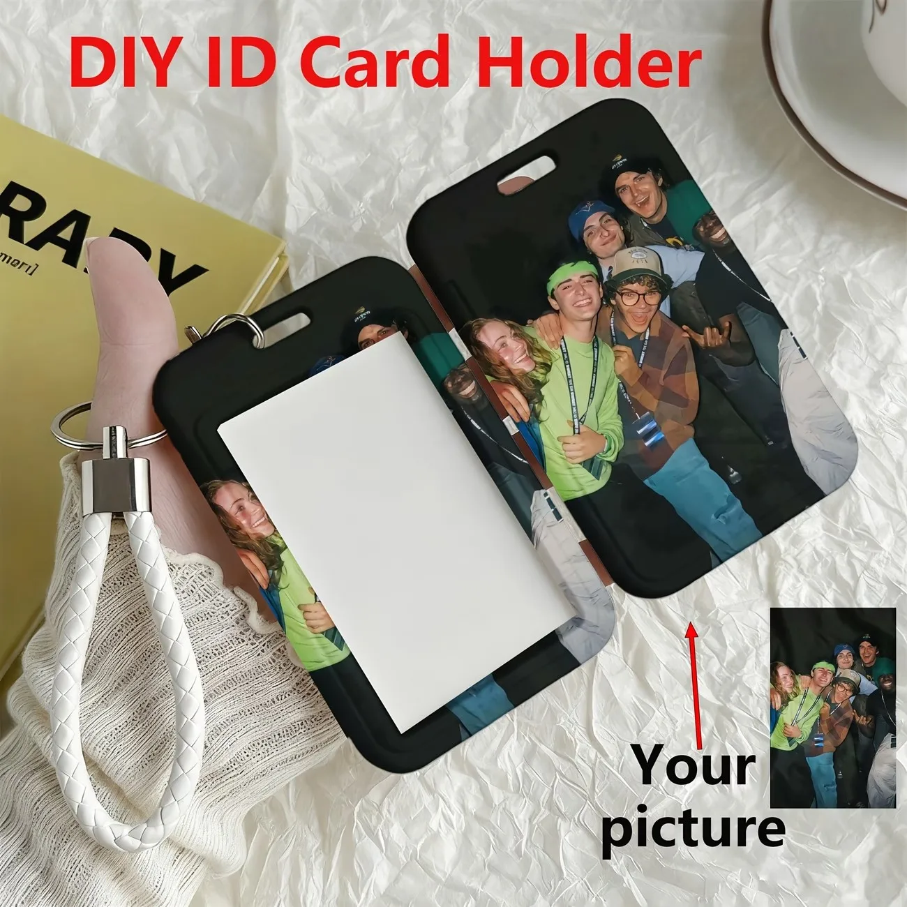 DIY Custom ID Card Holder Custom Name Text Protector Case For Office Staff Teacher Business Personalized Card Cover With Lanyard