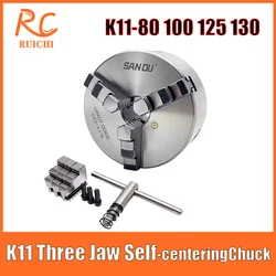 K12 80 100 125 160 200 250 130 Lathe Chuck 100mm Sanou Four Jaw Self-centering Chuck 4'' Scroll Chuck For Small L