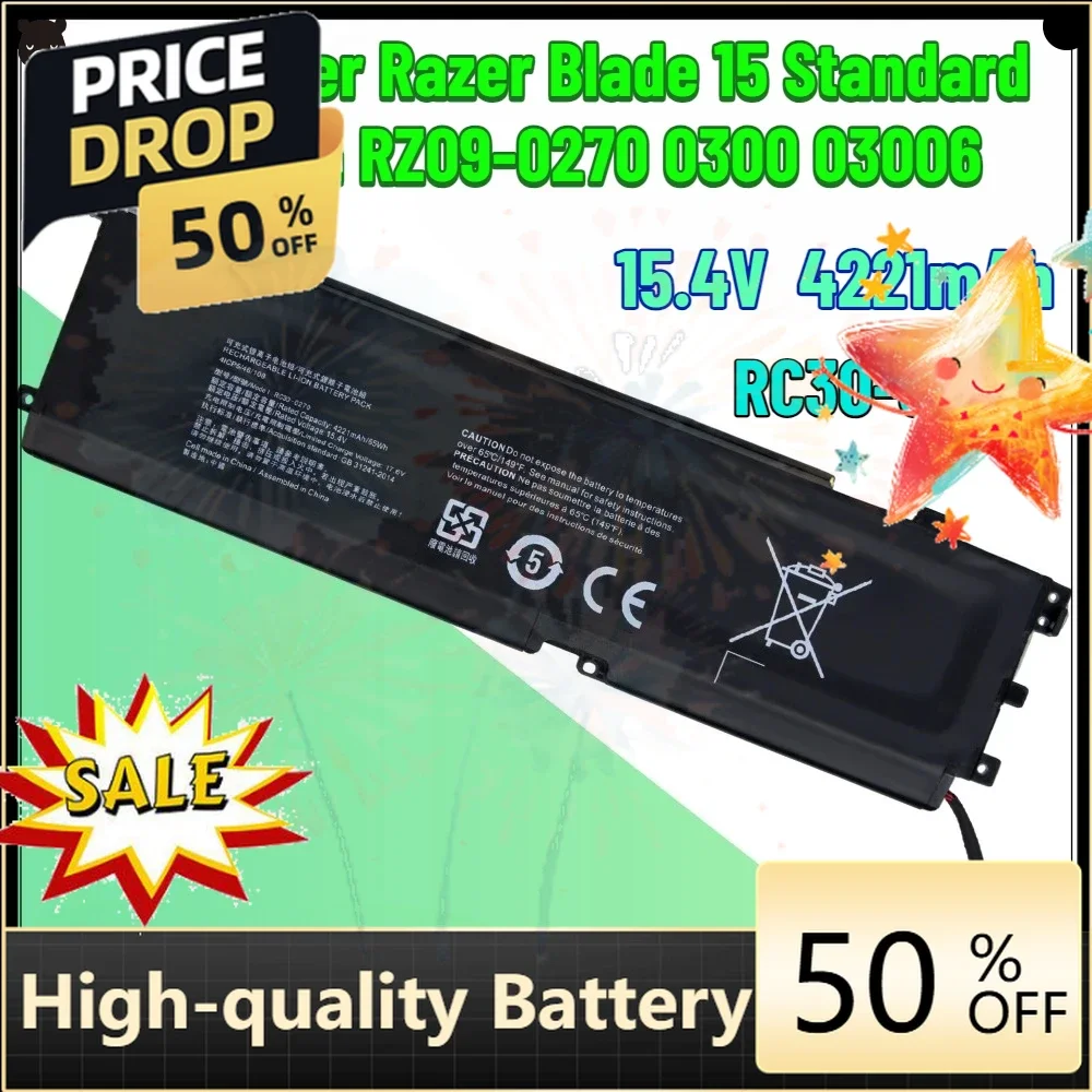 SWZY RC30-0270 Laptop Battery for Razer Blade15 Base Stealth 2018 Series Notebook RZ09-03006 RZ09-0270 RZ09-0 36 Months Free War