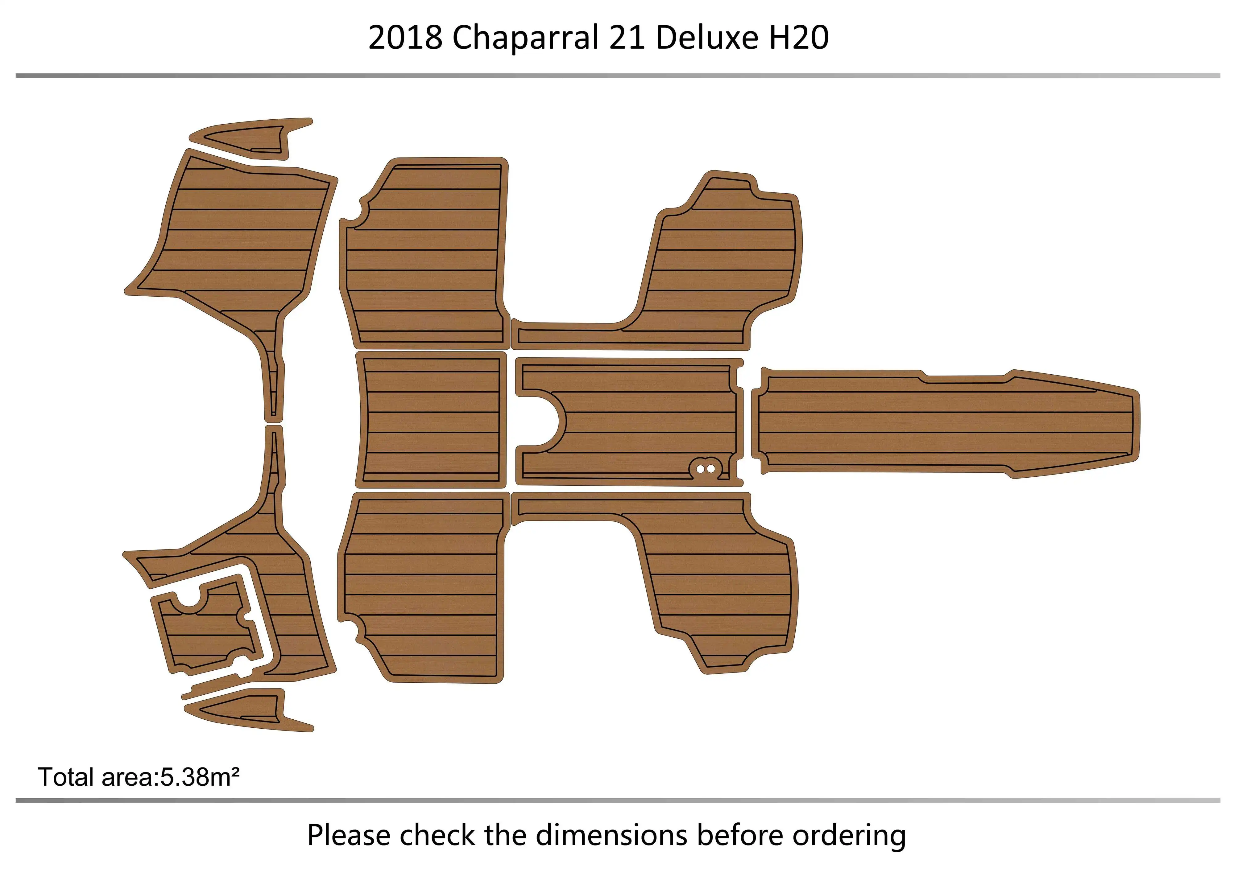 

2018 Chaparral 21 Deluxe H20 B Cockpit platform 1/4" 6mm EVA fAUX carpet Water Ski Yacht Fishing Boat Non-slip mat floor