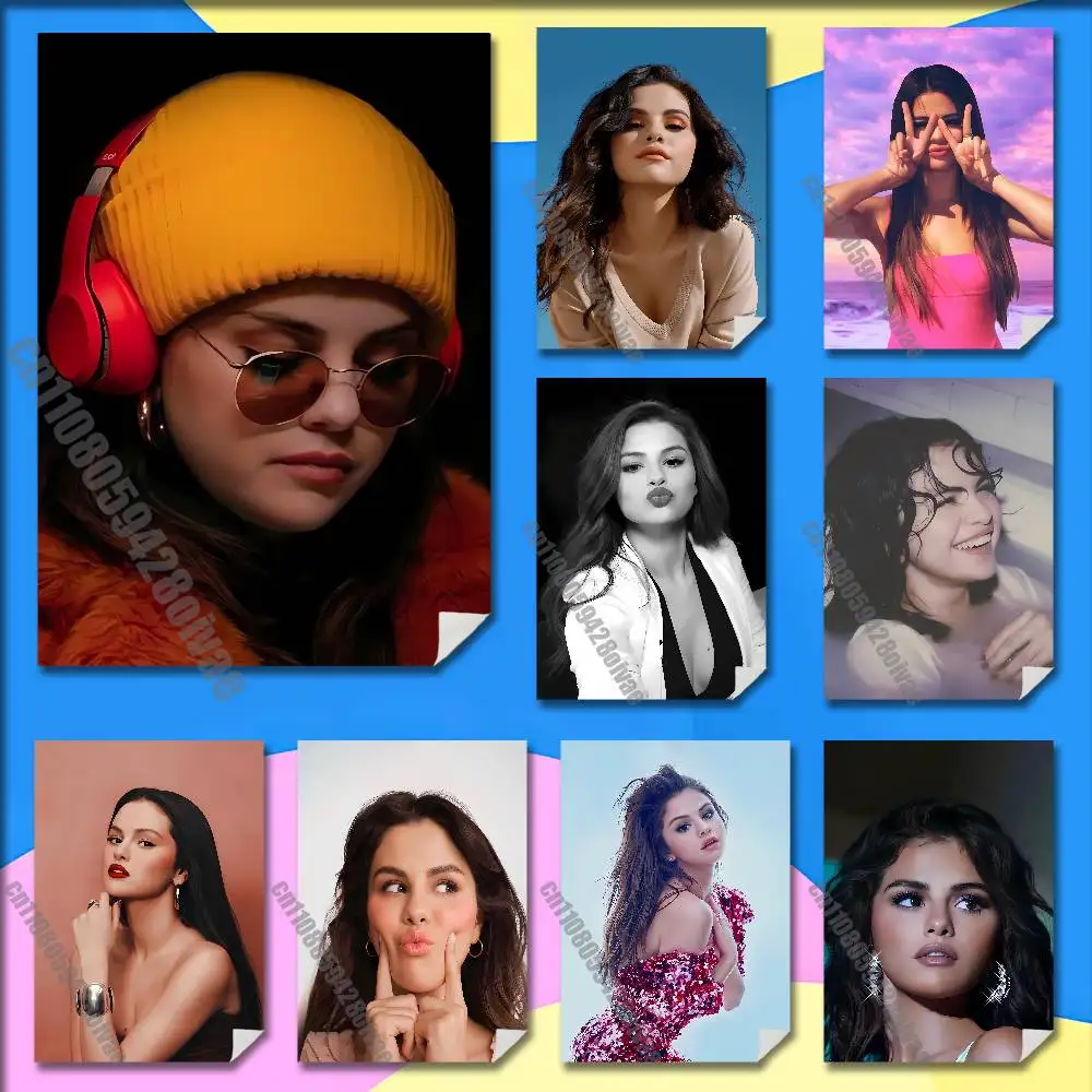 

Actress Singer S-Selena Gomez Poster Wall Sticker For Bedroom 30x40cm Self-adhesive Decoration Fans Playbill Cover