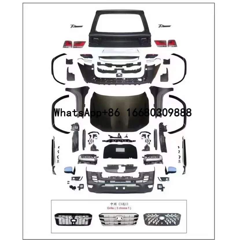 high quality automotive parts car accessories for to yo ta Land Crui ser 2008-2020 lc200 to lc300 1:1 bodykit car bumpers